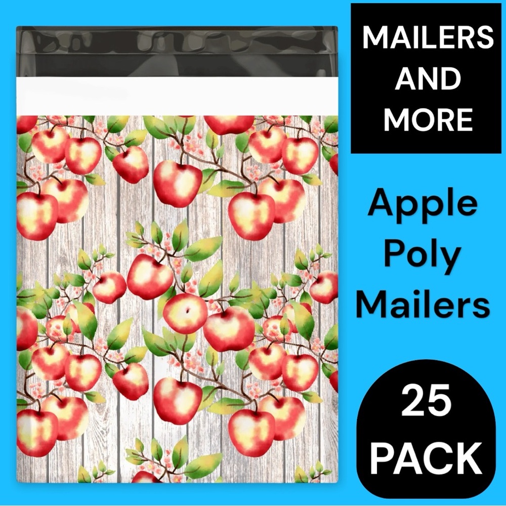 25 10X13 Poly Mailers Apple and Blossoms, Shipping Envelopes PRICE IS FIRM - Picture 5 of 8